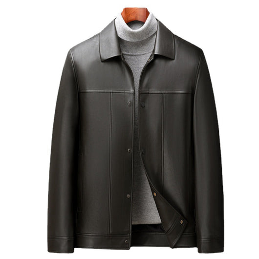 Chaqueta de Cuero Polo Hombre Mediana Edad - Diseño Multicolor Elegante - Image 9