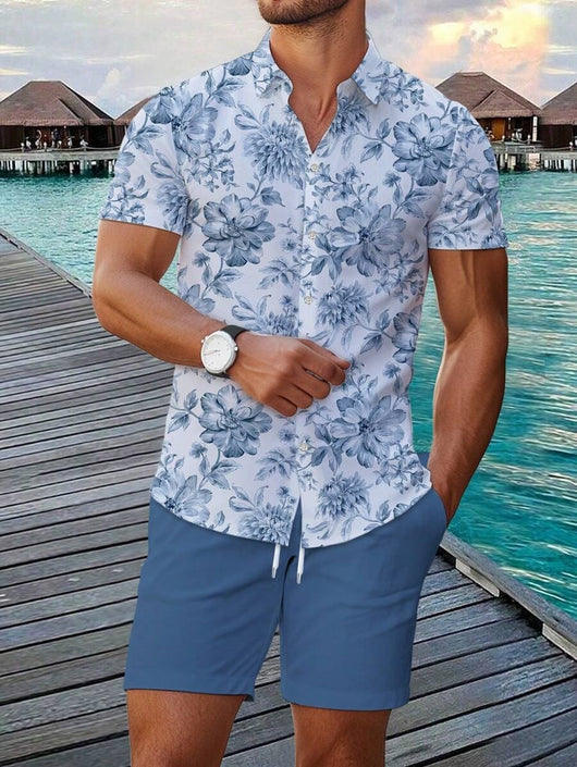 Conjunto Hombre Impresión 3D - Camisa y Shorts Holgados - Image 26