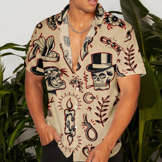 Camisa Hawaiana de Playa Manga Corta para Vacaciones