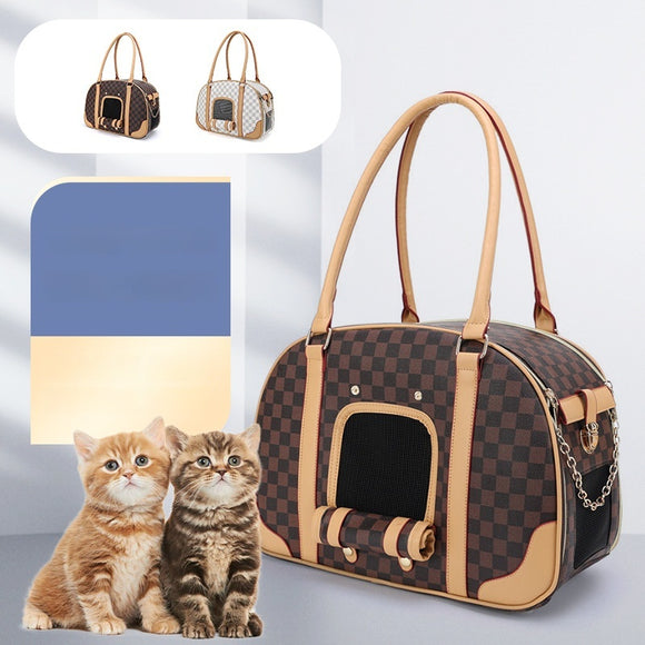 Bolsa de Grande Capacidade com Padrão Xadrez e Design Respirável