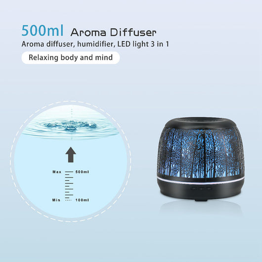 Humidificador Purificador de Aire con Luz Nocturna y Diseño Artístico en Hierro - Image 4