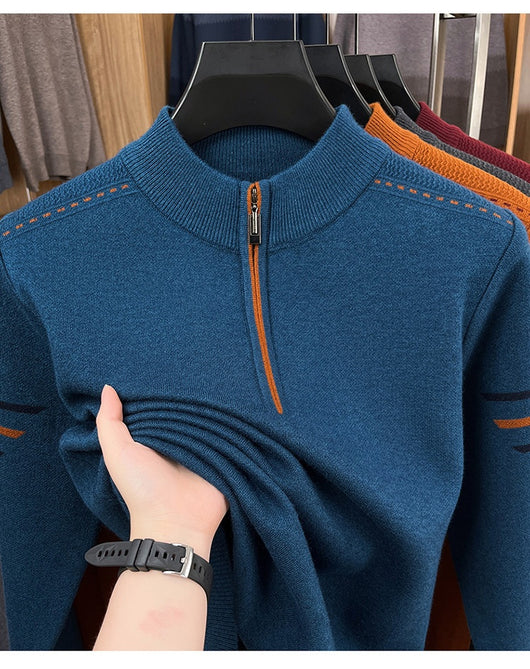 Suéter de Cuello Alto Grueso para Hombre - Lana Cálida Invierno Casual - Image 28