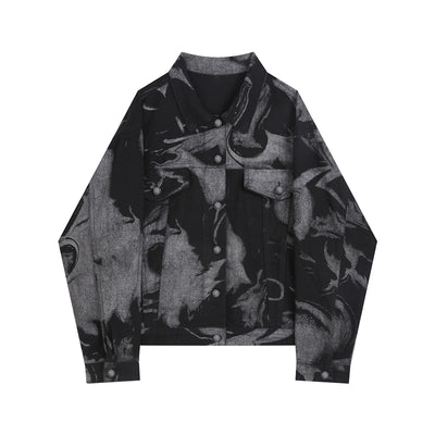 Chaqueta Denim Suelta Tie Dye Manga Larga Versátil para Mujer - Image 12