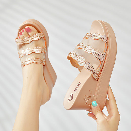 Sandalias Cuña para Mujer Piel Genuina Boca de Pez - Image 7