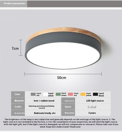 Lámpara de Techo Redonda de Madera - Iluminación Cálida para Dormitorio y Sala - Image 37