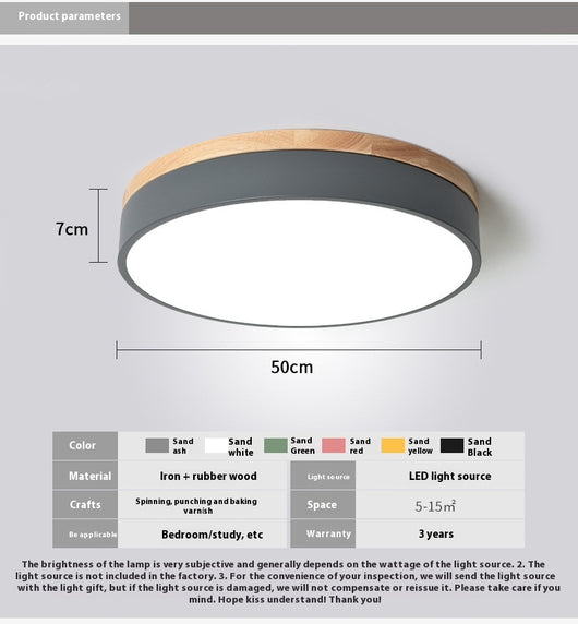 Lámpara de Techo Redonda de Madera - Iluminación Cálida para Dormitorio y Sala - Image 37
