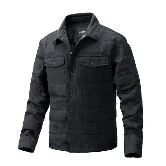 Chaqueta Acolchada de Algodón para Hombre - Estilo Business Casual con Cuello Polo - Image 9