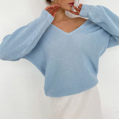 Jersey Acolchado Azul con Cuello en V - Image 7