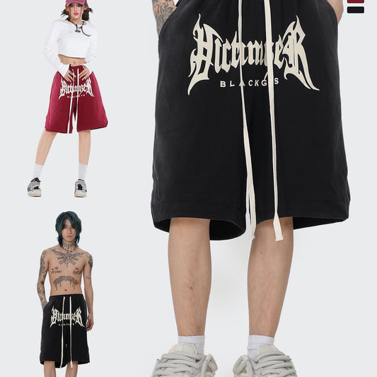 Shorts Deportivos Basketball con Letras Góticas y Cordón Ajustable