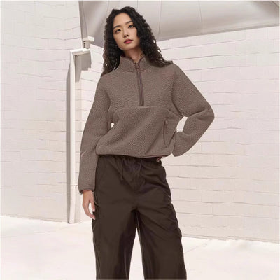 Sudadera Suelta con Cierre Medio para Mujer - Comodidad Casual - Image 3
