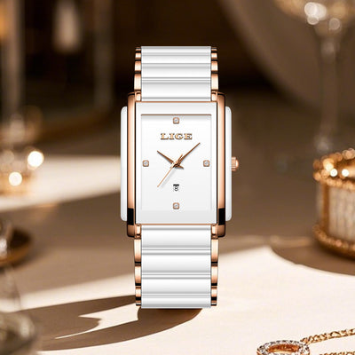 Reloj de Pareja Cerámica y Acero Inoxidable Cuarzo - Image 3