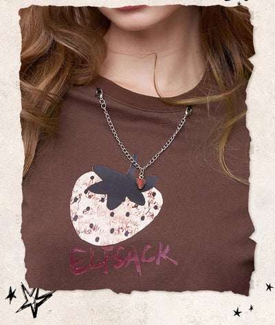 Blusa Retro Estampado Fresa Manga Larga Diseño Vintage para Mujer - Image 13