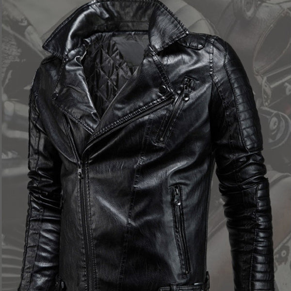 Chaqueta de Cuero PU para Motociclismo de Invierno