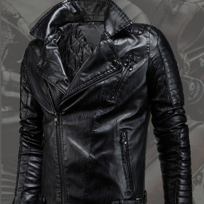 Chaqueta de Cuero PU para Motociclismo de Invierno