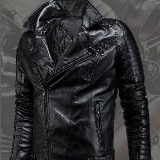 Chaqueta de Cuero PU para Motociclismo de Invierno