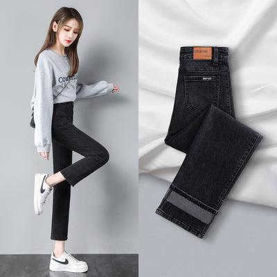 Jeans Rectos Talle Alto Slim Pierna Ancha Nueve Puntos - Image 3