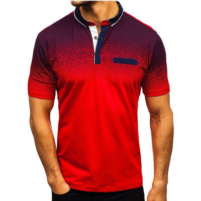 Camiseta Casual Hombre Talla Grande - Diseño Estampado Cuello Solapa Manga Corta - Image 4