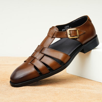 Zapatos Hombre Cuero Genuino Estilo Retro Negocios Verano Transpirables - Image 7