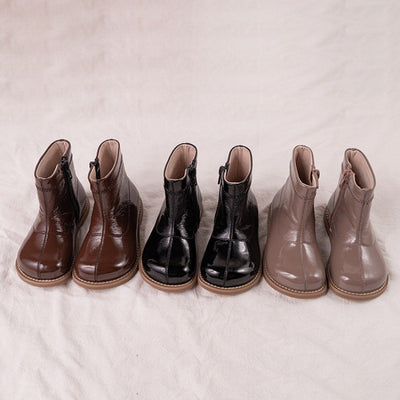 Botas Infantiles de Color Sólido - Estilo Retro para Niños