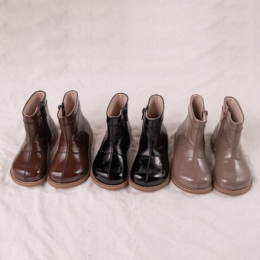 Botas Infantiles de Color Sólido - Estilo Retro para Niños