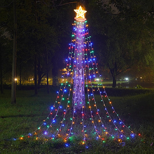 Luz Cascada LED Estrella de Cinco Puntas para Decorar Jardines y Patios - Image 17