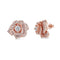 S925 Sterling Silver Plated Stud Earrings Rose Zircon Inlaid Exquisite Rose Gold 925 Plated