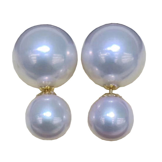Aretes de Perlas de Agua Dulce Naturales Redondas para Mujer - Image 5