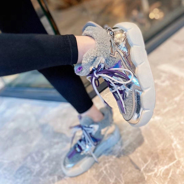Zapatillas Deportivas Casuales en Cuero y Lana - Estilo Moderno