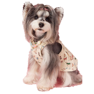 Falda Denim con Tirantes para Perros Pequeños Schnauzer y Maltés - Image 5