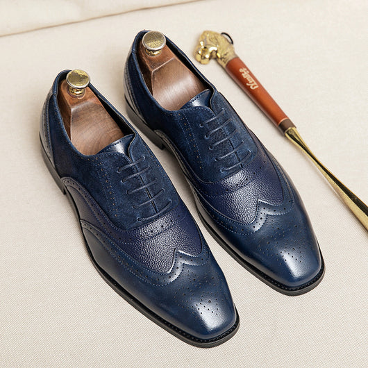 Zapatos Oxford Británicos de Cuero para Hombre - Punta Afilada