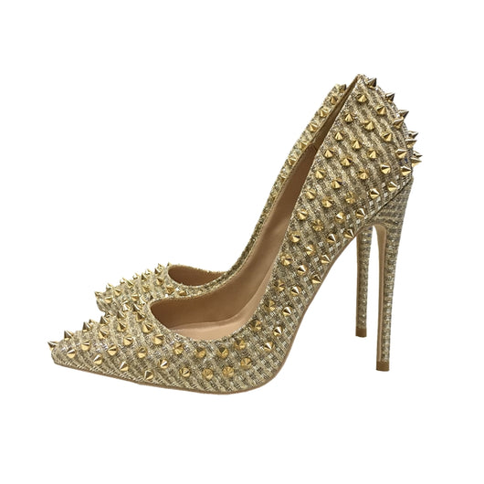 Tacones Altos Dorados para Mujer con Remaches 12cm - Diseño Viral - Image 5
