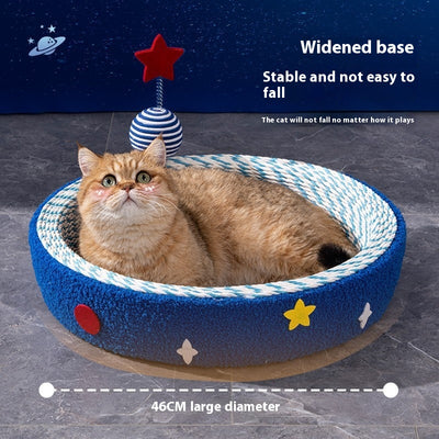 Rascador Tejido Redondo Diseño Cielo Estrellado para Gatos - Image 3