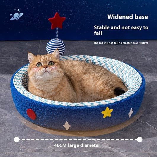 Rascador Tejido Redondo Diseño Cielo Estrellado para Gatos - Image 3