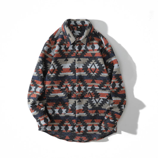 Camisa Larga de Lana Gruesa con Diseño Étnico Ancestral - Image 39