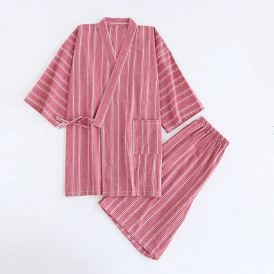 Pijama de Algodón Lavado con Rayas Finas - Image 19