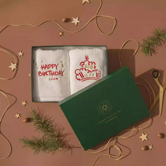 Toalla de Algodón Personalizada con Bordado - Regalo Customizado para Cumpleaños