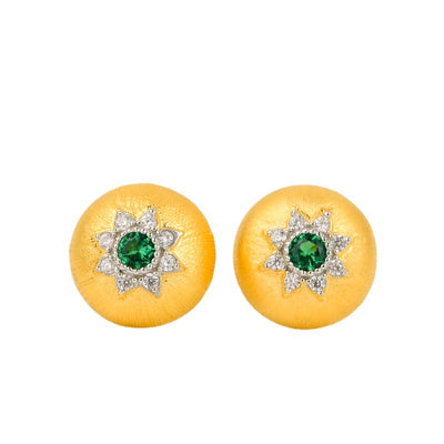 Aretes Redondos Vintage Court Elegantes con Acabado Satinado - Image 6