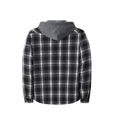 Chaqueta Hoodie Cuadriculada Moderna para Hombre - Image 25