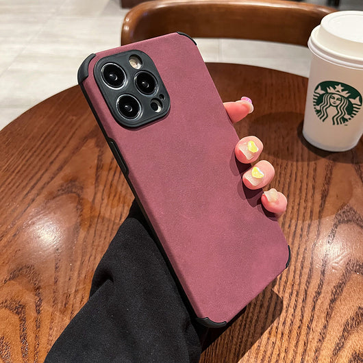 Funda de Teléfono de Pelaje Suave en Colores Lisos - Image 5