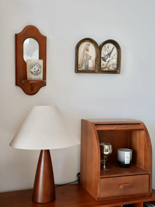 Lámpara de Mesa Vintage en Madera Maciza de Diseño Elegante - Image 8