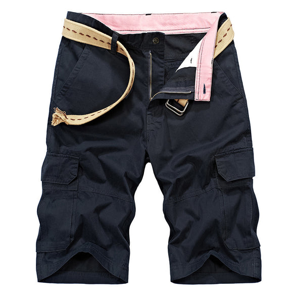 Pantalones Cargo Cortos Holgados Multibolsillo para Hombre Talla Grande