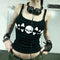 Top Camiseta Gótica Punk Fairy Grunge con Estampado Gráfico Sexy