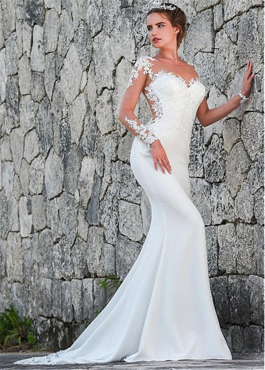 Vestido de Novia Elegante con Cola Trasera Sutil - Image 8