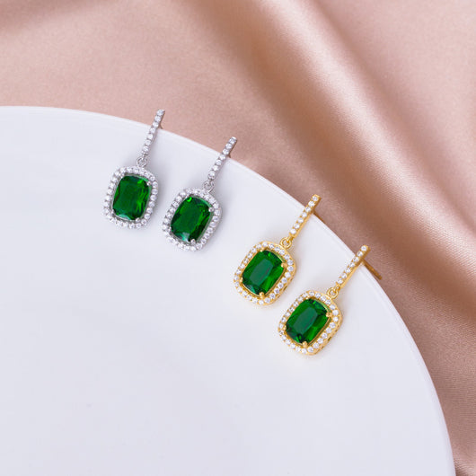Aretes de Plata Esterlina con Esmeralda Verde Elegantes - Image 11