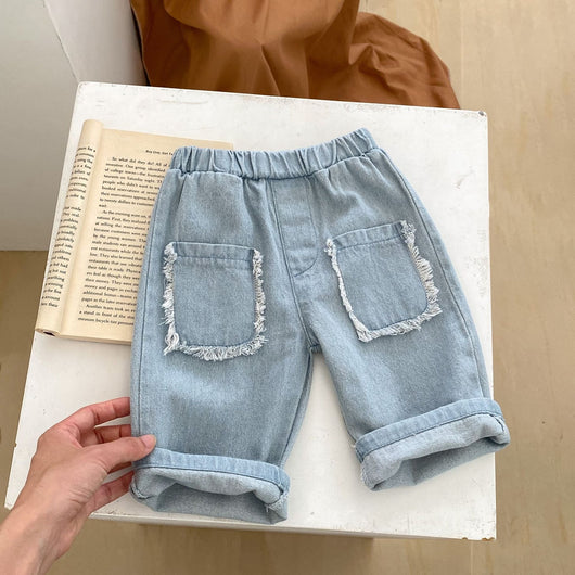 Pantalones Cortos Denim de Algodón con Bolsillos para Niños - Image 18