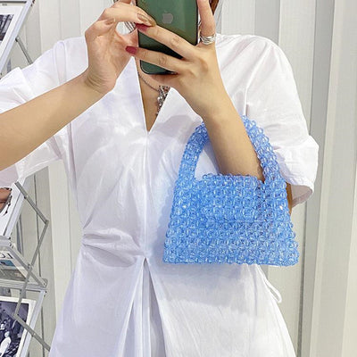 Bolsa Tejida Cuadrada Portátil para Mujer - Diseño Veraniego - Image 8