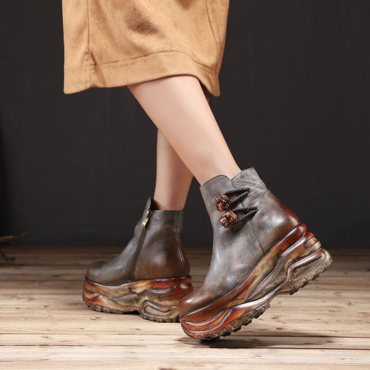 Botas de Cuero Retro con Colores Vibrantes - Image 6