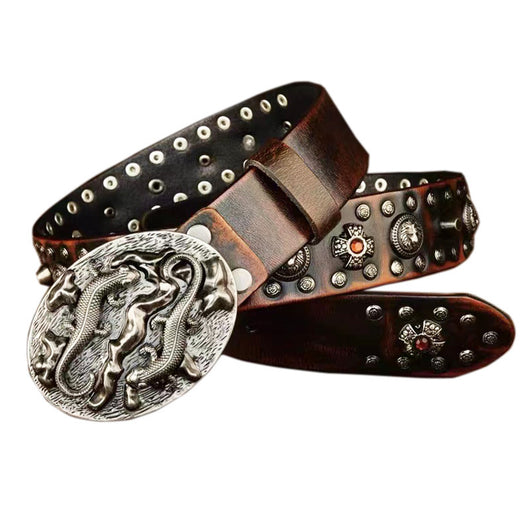 Cinturón de Cuero para Hombre Punk Remaches - Estilo y Durabilidad - Image 3