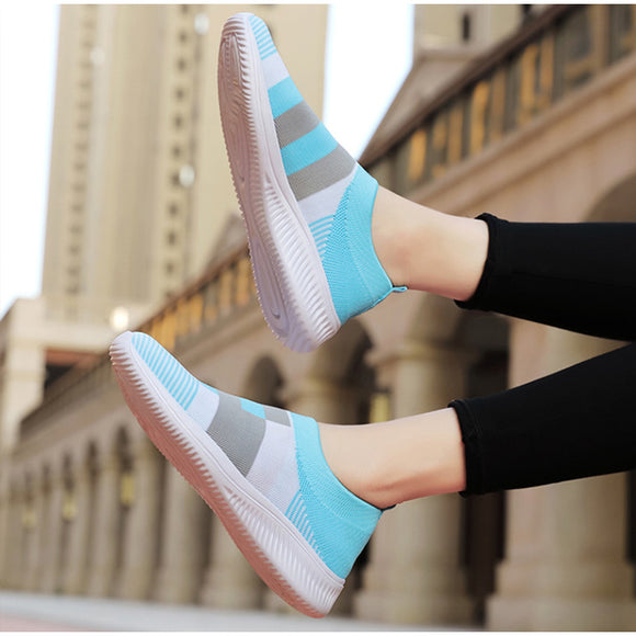 Zapatillas Deportivas Mujer Tejidas - Cómodas y Elegantes con Suela Vulcanizada