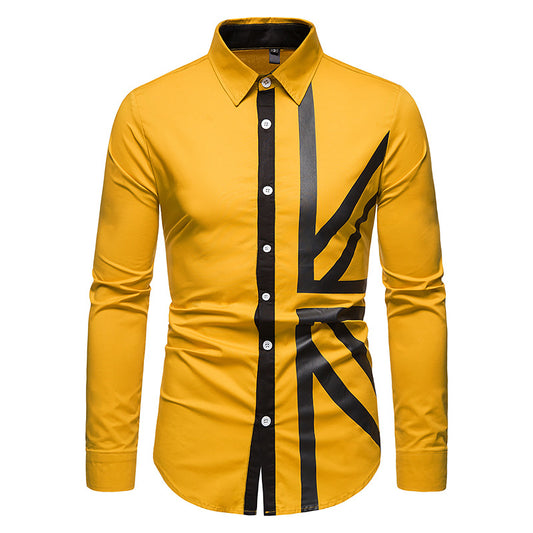 Camisa Vaquera Occidental Manga Larga con Costuras de Diseño para Hombre - Image 2